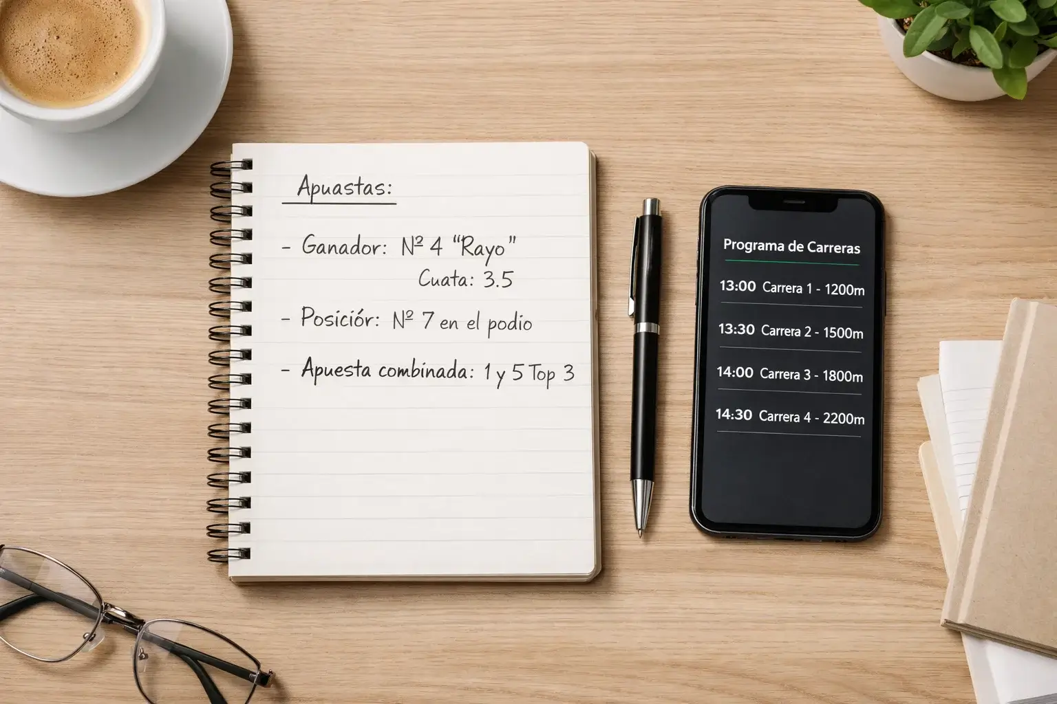 Cronómetro y notas de análisis para apuestas deportivas